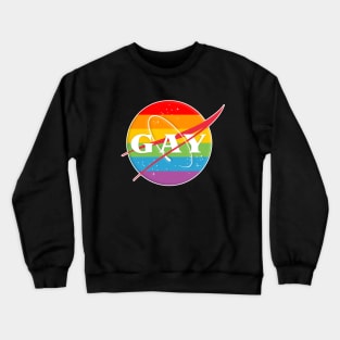 NASA/GAY Rainbow Logo Tribute/Parody Design Crewneck Sweatshirt